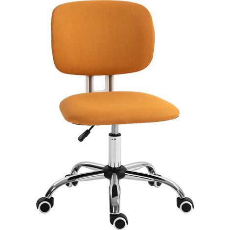 Chaise de bureau pivotante, revêtement en tissu, hauteur réglable, style moderne, charge maximale de 120 kg, 48 x 53 x 80-90 cm, orange (1/5)