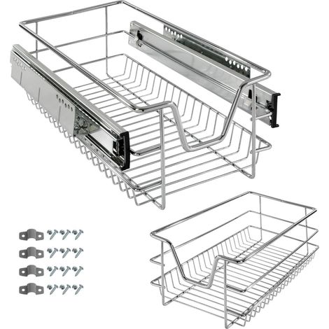 AREBOS Teleskop Schublade Küchenschublade Korbauszug ausziehbar 30 cm (1/5)