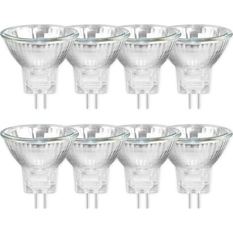 Pack de 8 MR11 12V 20W Ampoules Halogènes GU4, Dimmable Projecteur, 250LM, Ampoule halogène à spot, Blanc Chaud 2700K, 30 °Faisceaux, Base à Bi-Pin Couvercle en Verre [Classe énergétique C] (1/5)