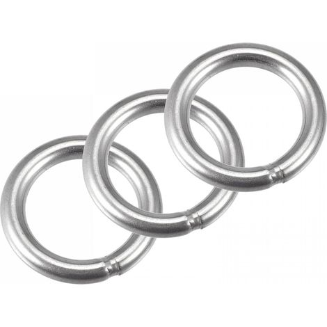 Geschweißter Ring, Edelstahl 304, 50 mm Außendurchmesser, 8 mm Dicke, 3 Stück