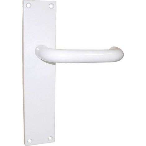 Manivela Puerta 30 Aluminio Blanco Placa Larga