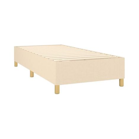 Sommier, matelas et éclairage LED style Snowco, couleur crème, 100 × 200 cm, tissu, tissu doux et respirant, éclairage led d’ambiance, pour chambre, confort quotidien, assemblage rapide (1/5)