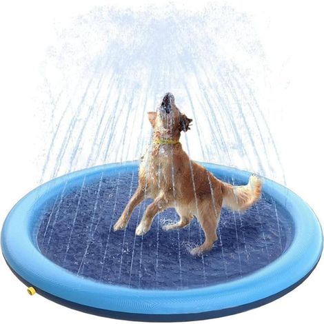 Alfombra de agua con rociador para perros, cojín rociador, alfombra de rociado de 170 cm, alfombra de juego de agua, para niños y mascotas, para jardín, exterior (1/5)