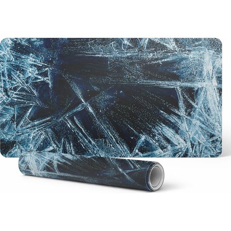 Alfombrilla decorativa para port谩til con estampado abstracto de hielo, 120x60 cm.