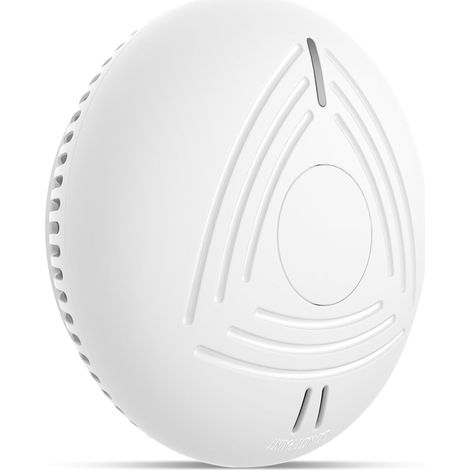 Détecteur de fumée avec une batterie de 10 ans - Installation Easy Fire Alarme Détecteur de fumée sans forage avec support magnétique, idéal pour la maison, l'appartement et la location (paquet de 1, (1/5)