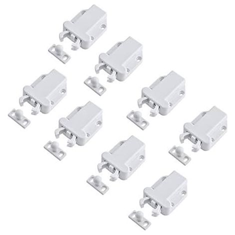 Rouleau Loquetaux Push to Open Fermeture pour Placard Meubles Porte Armoire Loquet Tactile Blanc (8 Pcs) - (1/5)