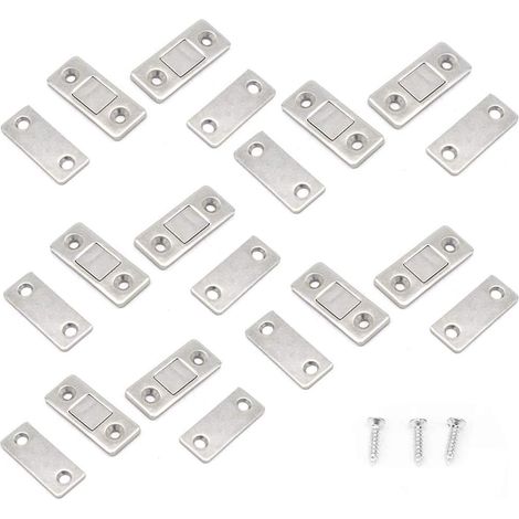 10 cierres magnéticos para puertas de armarios, cerradura magnética ultrafina para puertas correderas, cajones, ventanas y armarios.