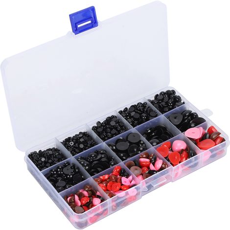 2575Pcs Plastic Eyes and Noses Pack Safety DIY Craft Kit Set with A Storage Box for Toy DollMulticolor (1/5)