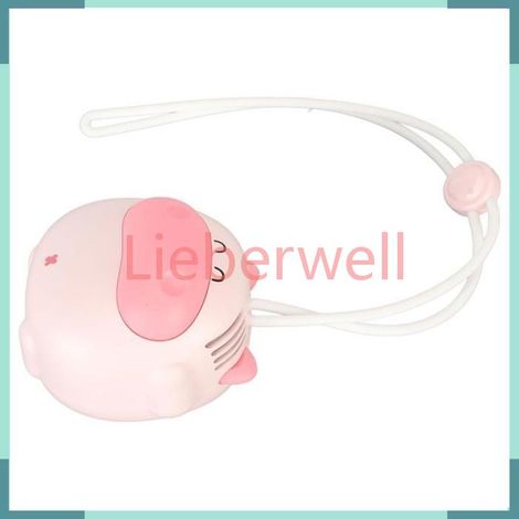 KEENSO mini ventilateur mains libres Mini ventilateur de cou suspendu, Rechargeable par USB, 3 vitesses, sans loisirs stylo Rose (1/5)