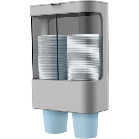 Distributeur De Gobelets - Doble Tubo - ABS Y PC - Montaje En Pared - 23 5 X 17 X 9 Cm - Gris - 1 Unidad (1/5)