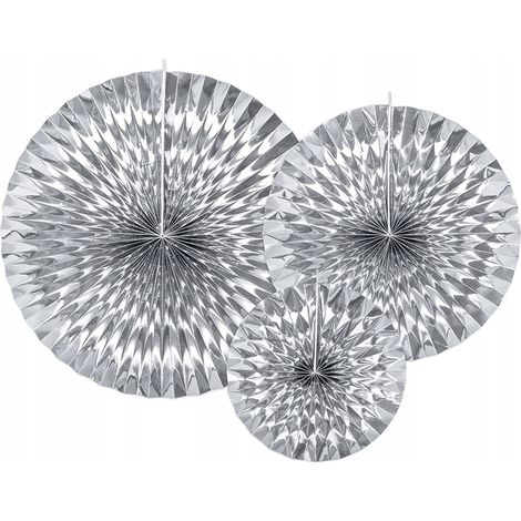 Rosettes décoratives, argent, 3 pièces. (1/5)