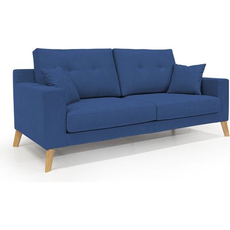 Danish Sofá moderno de tela suave e impermeable 186 cm Azul (1/5)