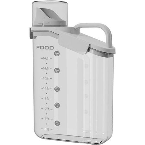 Bocal de rangement en plastique vert clair avec couvercle hermétique pour conserver les aliments (farine, café en grains, épices, biscuits). (1/5)