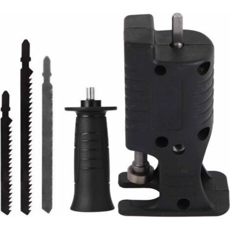 Electric Drill to Saw Adapter Close Connection Chainsaw Conversion Head with 3 Saws Black (1/5)
