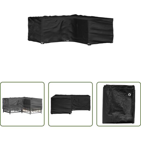 vidaXL UV-beständig - Gartenmöbel-Abdeckung in L-Form 12 Ösen 185x185x70 cm (1/5)