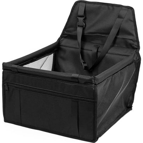 Sac de Transport Chien et Chat avec Rehausseur, Ceinture de Siège de Voiture de Sac de Voiture d'animal Familier Respirant pour l'animal Chat de Chien. (1/5)