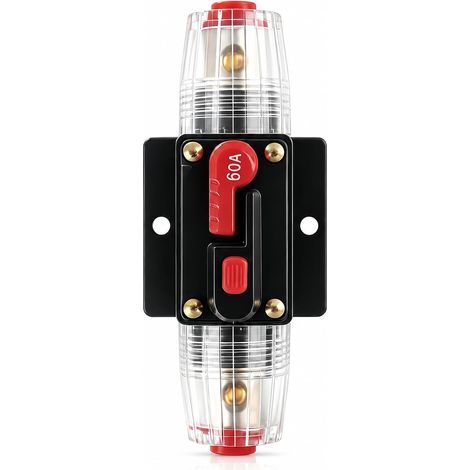 Fusible de de Disjoncteur en Ligne 20A, Interrupteur FRéinitialisation usible Inline 12V-24V DC, Disjoncteur Interrupteur Porte Fusible, pour Amplificateur Audio Voiture Camion Bateau (1/5)