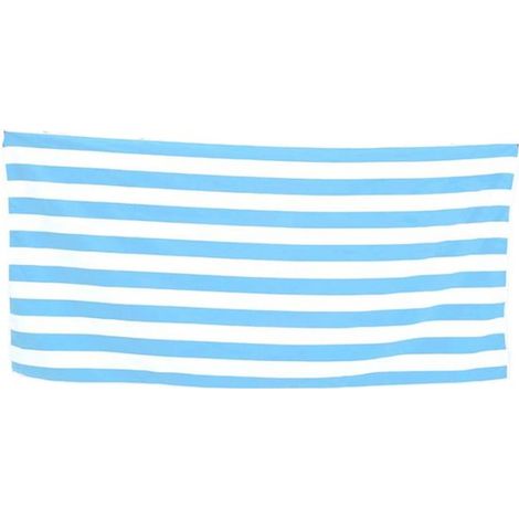 Strandtuch – Nachhaltiges, saugfähiges Badetuch – Baumwolle – Hellblaues, zeitloses Streifenmuster – 90 x 180 cm (1/5)