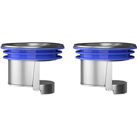 Lot de 2 bouchons de vidange de sol anti-odeur pour salle de bain de cuisine (argenté) (1/4)