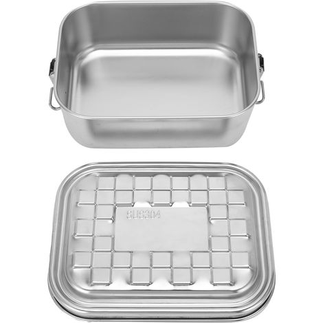 Contenant alimentaire portable monocouche isolé en acier inoxydable pour les pique-niques, les barbecues ou les repas au restaurant. (1/5)