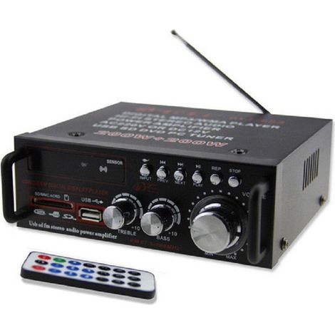 Trade Shop - VERSTÄRKER BLJ-253 MINI USB SD FM AUDIO STEREO AUTO MOTORRAD MP3 HALLO-FI 12V LAUTSPRECHER -