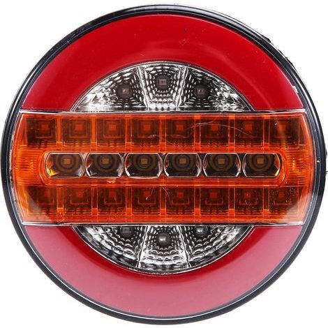 Feu arrière dynamique de remorque de 4 pouces, feu de freinage LED 24 V pour camion, feu rond LED refroidi à l'eau de type hamburger, compatible avec les voitures, les bateaux, les bus et les camping- (1/5)