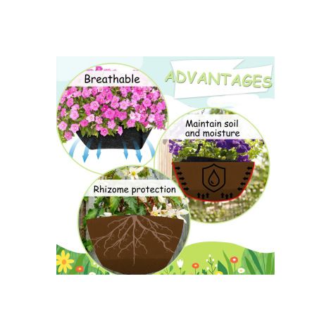 2 lots de 4 feutres de remplacement pour panier suspendu – Réutilisables pour plantes d’intérieur et jardinières rondes