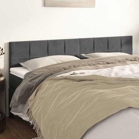 vidaXL Cabeceros terciopelo gris oscuro 180x5x78/88 cm (1/5)