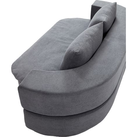 Canapé-lit pliant, futon convertible, matelas de sol pliable 2 en 1 avec 2 oreillers, canapé relax en mousse haute densité respirante, fauteuil confortable, taille 1 place, gris clair (1/5)