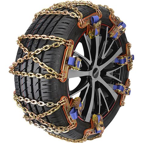 Chaînes à Neige pour Auto 6Pièces pour Pneus 225 à 265 mm Chaine Neige Universelle pour Véhicule Voiture Camionnette SUV pour la Boue, le Sable, la Neige, le Verglas (1/5)