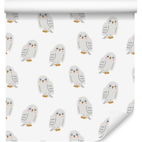 Papier peint à motifs de hiboux délicats pour salon et chambre 50x1000 cm (1/5)