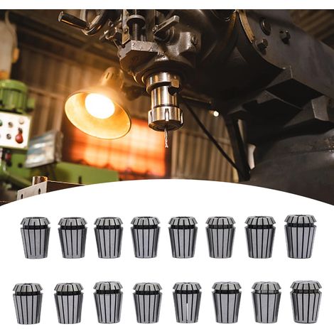 16 pièces Jeu de pinces ER25 polyvalent 1-16 mm pour fraiseuse et machine de gravure CNC