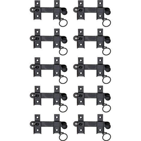 Fermeture de volet fléau 120 x 65 mm – Dispositif d'arrêt laqué noir – Acier haute qualité – Fixation rapide avec vis fraisées – Alberts (1/2)