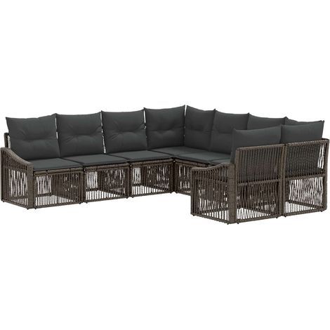 Ensemble de canapé de jardin 8 pc 8-Nombre de places Gris vidaXL (1/5)