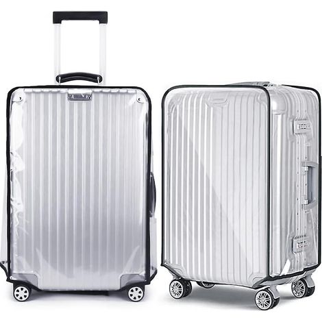2 Housses De Bagage En Pvc Transparent, 28" Housse De Protection Lavable, Convient La Plupart Des Bagages (1/5)