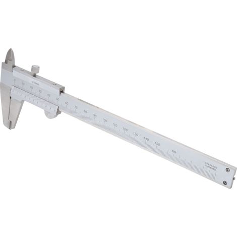 Integrierter Nonius-Messschieber mit Feineinstellung, Scrollrad, Messlehre, Industrielineal 0–150 mm (1/5)