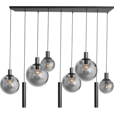 Suspension - noir - Bollique - verre métal - lampe design - (1/7)