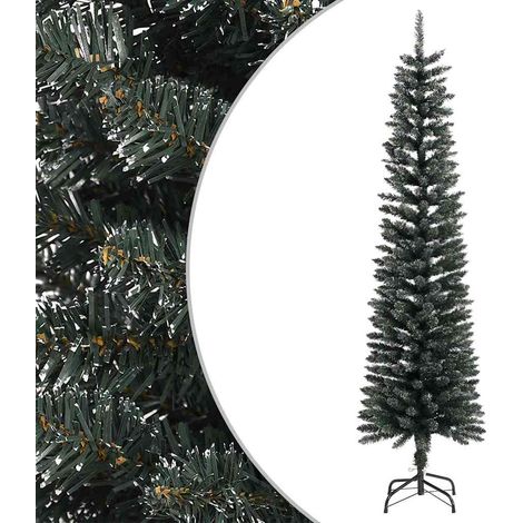 Sapin de Noël artificiel mince avec support-Arbre de Noël-Décoration de Fête pour Noël Vert 180 cm PVC 308606 (1/5)