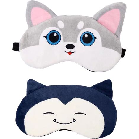 Masque de sommeil mignon en peluche, bandeau de voyage, masque de sommeil doux et amusant pour enfants, filles et adultes (1/5)