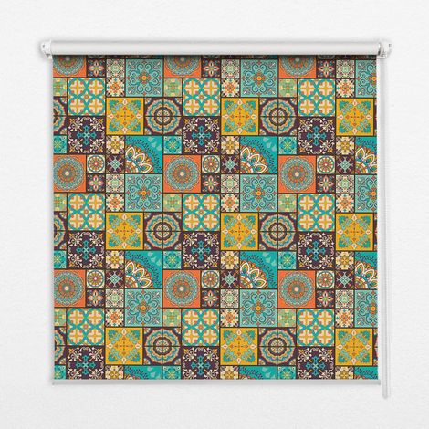 Tenda a Rullo Interna per Finestra - Tenda Filtrante Luce - Tenda Privacy - Tenda Decorativa Rettangolare - Rullo per Interni - (130 cm x 140 cm) - Mandala colorato