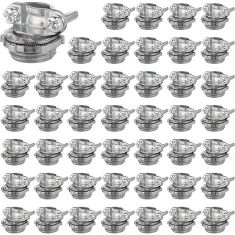 50 Stück, 1/2-Zoll-Kabelklemmen aus Zinklegierung für NM-Kabel, elektrische Leitungen, Metallrohre und Verteilerdosen (1/5)