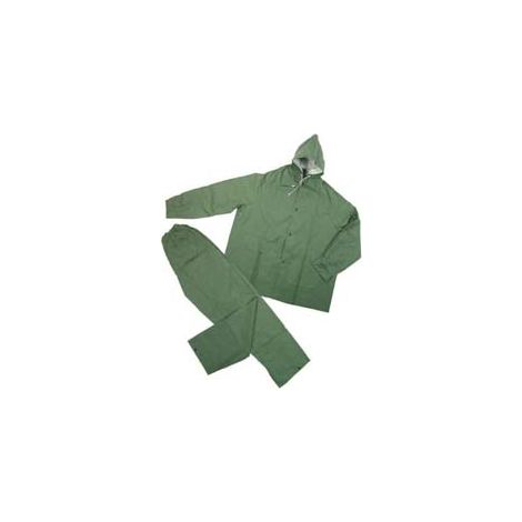 IMPERMEABILE GIACCA/PANTALONE IN PVC BISPALMATO PLP VERDE  tg. M    EXCEL