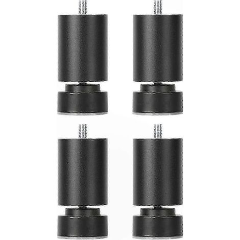 Pieds métalliques robustes réglables à filetage M10, compatibles avec les meubles, les lits, les tables et les armoires (paquet de 4, 26-27 pouces, noir, 12 cm). (1/5)