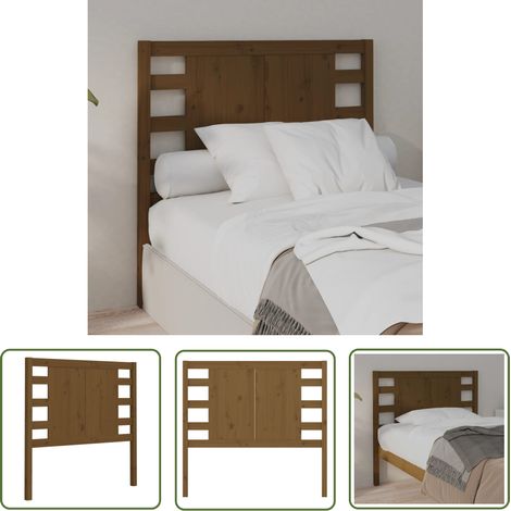 The Living Store Tête de lit Marron miel 81x4x100 cm Bois massif de pin - Tête De Lit - Tête De Lit En Bois - Tête De Lit Rustique - Meuble De Chambre - Mobilier De Chambre (1/5)