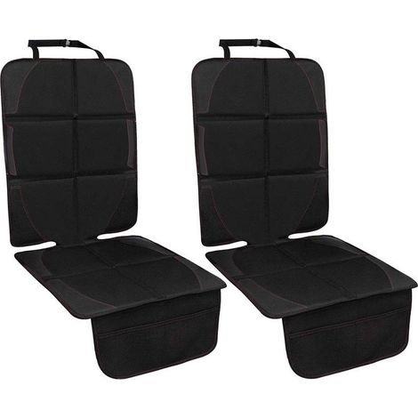 Lot de 2 Protections de siège de Voiture en Cuir pour Enfants avec Fond antidérapant - Imperméables - Grandes Poches en Maille - en Cuir et Tissu - pour SUV, berline, Coffre (1/5)