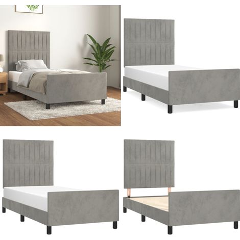 Bettgestell ohne Matratze Hellgrau 90x190 cm Samt - Samtbettwäsche - Bettsofa - Boxspringbett - Hochbett - Doppelbett - Home & Living (1/5)
