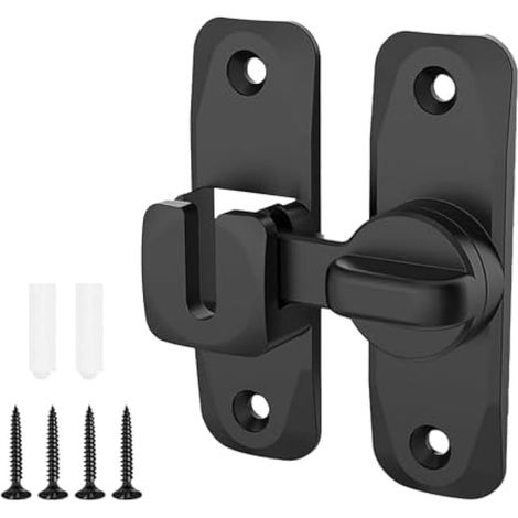 Verrou coulissant à rotation 90/180° pour porte de grange, loquet de sécurité pour porte coulissante, crochet de verrouillage pour porte moustiquaire, pour jardin, salle de bain, garage, extérieur, fe