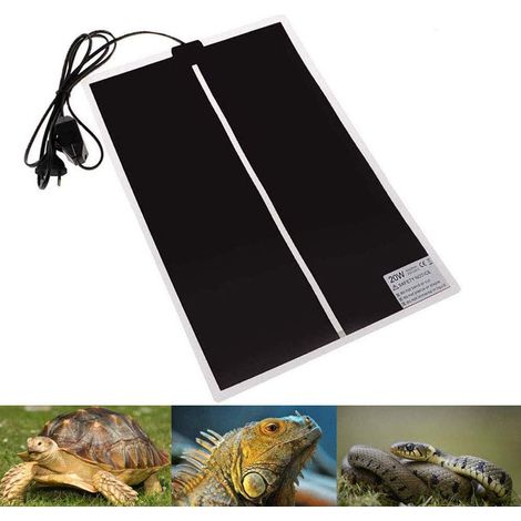 Tapis chauffant 20 W pour reptiles avec réglage de la température - 110 V, amovible et non adhésif, à placer sous le terrarium. Solution chauffante fiable pour tortues, serpents, lézards, geckos, bern (1/5)