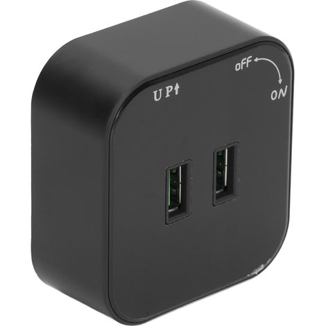 Doppelte kabellose USB-Steckdose mit quadratischem Schienenadapter, Aufputzmontage, 110–250 V, ausziehbarer Wandstecker (1/5)