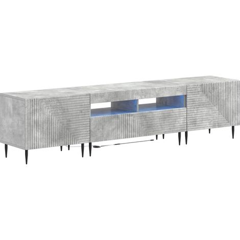 3 Piece LED TV Cabinet Concrete Grey Engineered Wood vidaXL (1/5)
